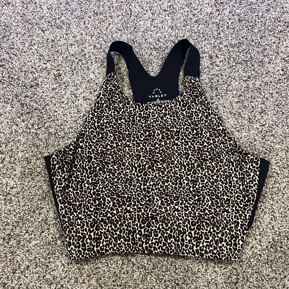 Varley Leopard Print Sports Bra Medium